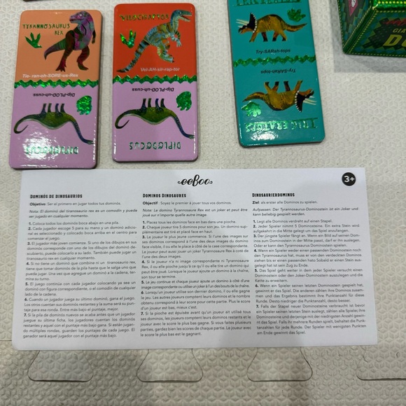 New Giant Shiny Dinosaur Dominoes By Eeboo 3+ - Picture 8 of 8